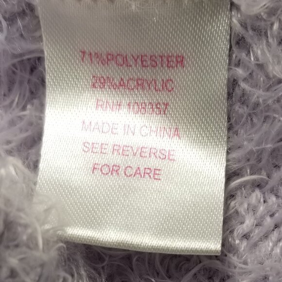 Design History Open Cardigan Womens Size L Purple Long Sleeve 100% Fuzzy Soft - Picture 5 of 5